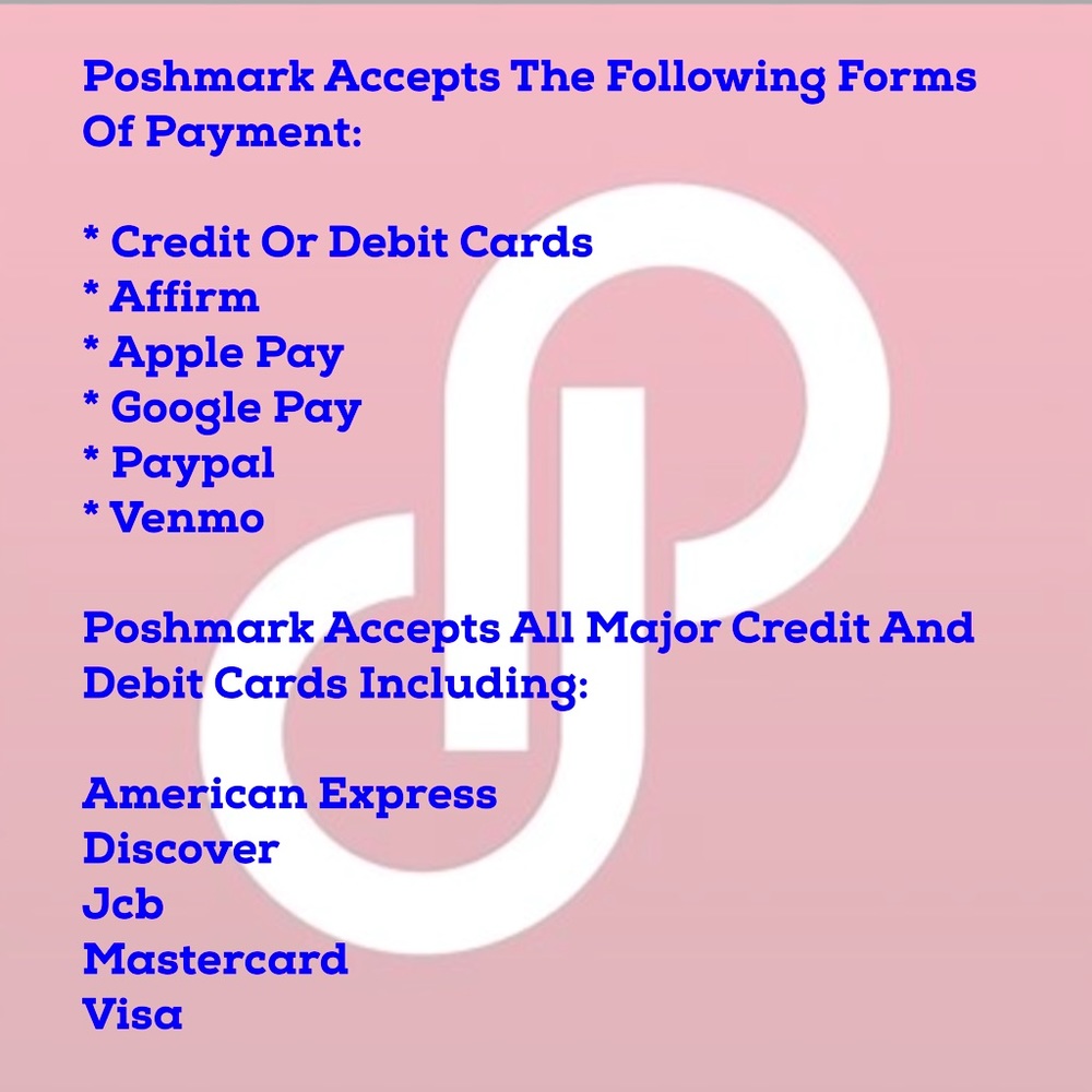 Poshmark accepted forms of payment